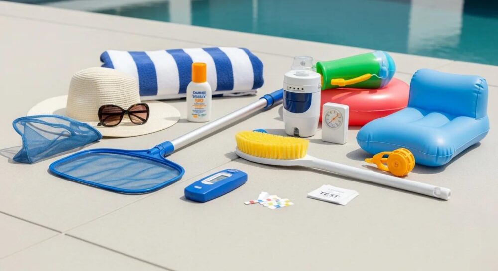 Pool accessories for Brookfield homes &mdash; cleaning, safety, and smart devices