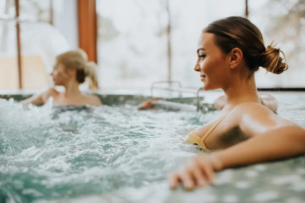 Stylish indoor spa installation, offering a serene and luxurious relaxation environment