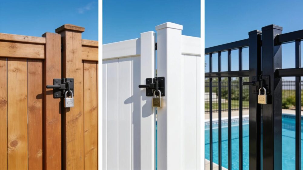 Various compliant pool fencing materials for above-ground pools in Wisconsin